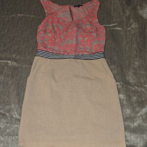 C. Luce Pink and Gray Geometric Dress